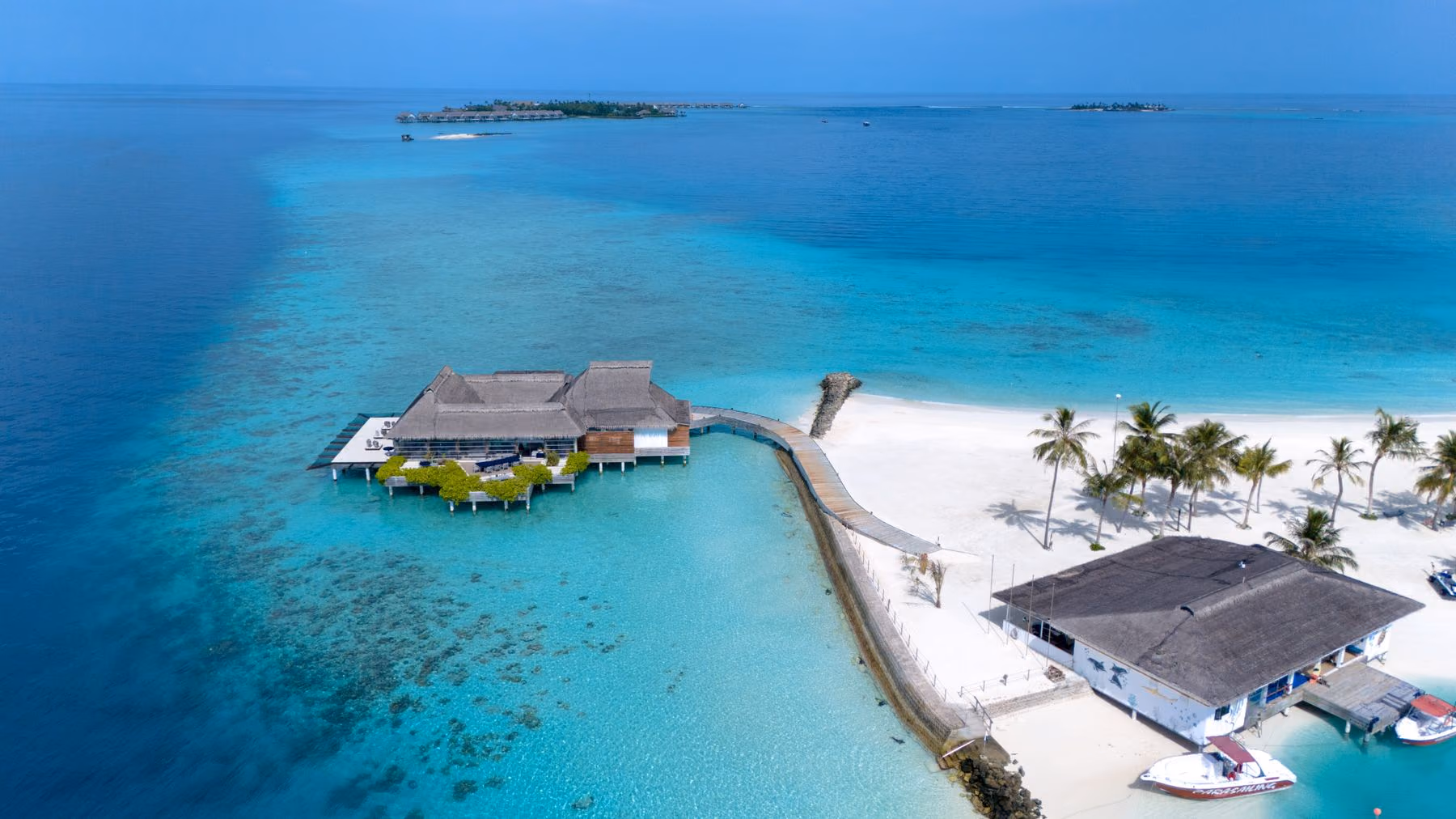 An island residence reached by a private jetty